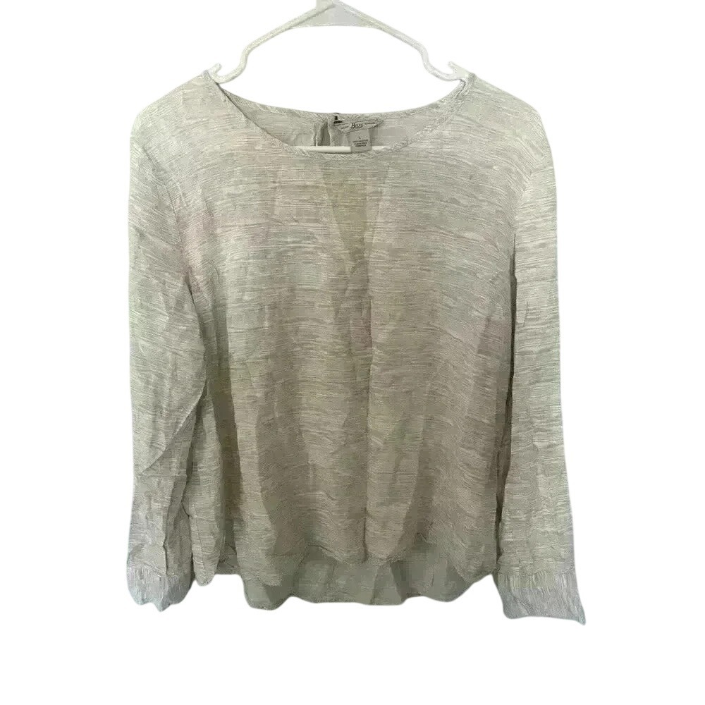 Bass Women's Size Large‎ Cream/Tan Long Sleeve Shirt Size Large